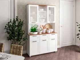 Буфет Катерини (дуб бельмунд/белое дерево) в Удачном - udachnyj.mebel-nsk.ru | фото