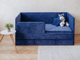 Диван-кровать Happy (синий) в Удачном - udachnyj.mebel-nsk.ru | фото