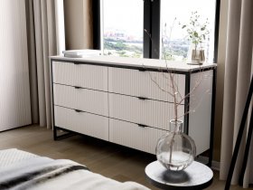 Комод 6 ящиков Нора (персидский жемчуг) в Удачном - udachnyj.mebel-nsk.ru | фото