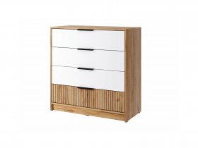 Комод КМ-001 Ивис (дуб крафт золотой/белый) в Удачном - udachnyj.mebel-nsk.ru | фото