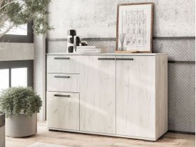 Комод Стандарт-3 NEW (дуб крафт белый) в Удачном - udachnyj.mebel-nsk.ru | фото