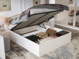 Кровать двуспальная 1,6 м Венеция КРМП-160 с подъемным механизмом в Удачном - udachnyj.mebel-nsk.ru | фото