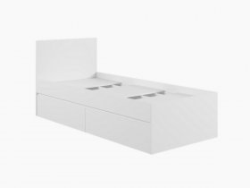 Кровать односпальная с ящиками 0,9м Мадера-М900 (белый) в Удачном - udachnyj.mebel-nsk.ru | фото