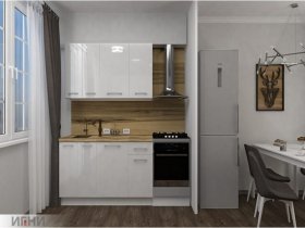 Кухонный гарнитур МДФ Выгодно и точка 1,5 м (белый глянец) в Удачном - udachnyj.mebel-nsk.ru | фото