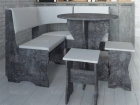 Кухонный уголок Лотос  (цемент темный к/з White) в Удачном - udachnyj.mebel-nsk.ru | фото