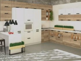 Модульная кухня Фиджи 2,3м (крафт) в Удачном - udachnyj.mebel-nsk.ru | фото