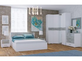 Модульная спальня Бьянка (белый/бетон) в Удачном - udachnyj.mebel-nsk.ru | фото