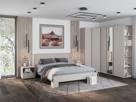 Модульная спальня Люмо (кашемир) в Удачном - udachnyj.mebel-nsk.ru | фото