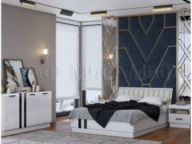 Модульная спальня Магнолия  (белый глянец) в Удачном - udachnyj.mebel-nsk.ru | фото
