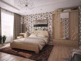 Модульная спальня Виктория-1 (дуб сонома) в Удачном - udachnyj.mebel-nsk.ru | фото