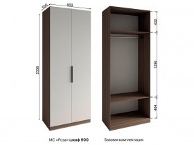 Шкаф 900 Роза (орех франклин карамельный/бежевый скин) в Удачном - udachnyj.mebel-nsk.ru | фото