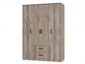 Шкаф четырехстворчатый Титан (дуб смоки) в Удачном - udachnyj.mebel-nsk.ru | фото