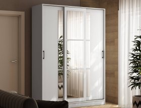 Шкаф-купе 1,6м «Стиль-2» (белый) в Удачном - udachnyj.mebel-nsk.ru | фото