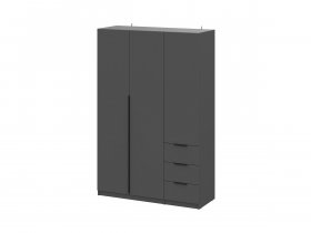 Шкаф трехстворчатый с ящиками ШК-22 (графит) в Удачном - udachnyj.mebel-nsk.ru | фото