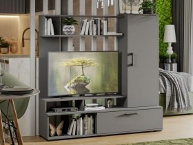 Стенка «Сиена» (графит серый) в Удачном - udachnyj.mebel-nsk.ru | фото