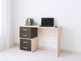 Стол письменный Сити-2 (венге/дуб молочный) в Удачном - udachnyj.mebel-nsk.ru | фото