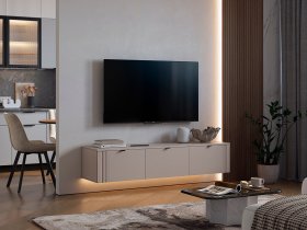 Тумба 2 Рич (кашемир/фрапучино матовый/черный) в Удачном - udachnyj.mebel-nsk.ru | фото