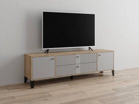 Тумба под ТВ Парус-10 (дуб крафт серый/серый) в Удачном - udachnyj.mebel-nsk.ru | фото