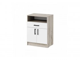 Тумба ТБ-1 Вега (дуб крафт серый/белый) в Удачном - udachnyj.mebel-nsk.ru | фото